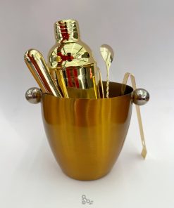 ست بار سرد طلایی 8 تیکه همراه با سطل یخ